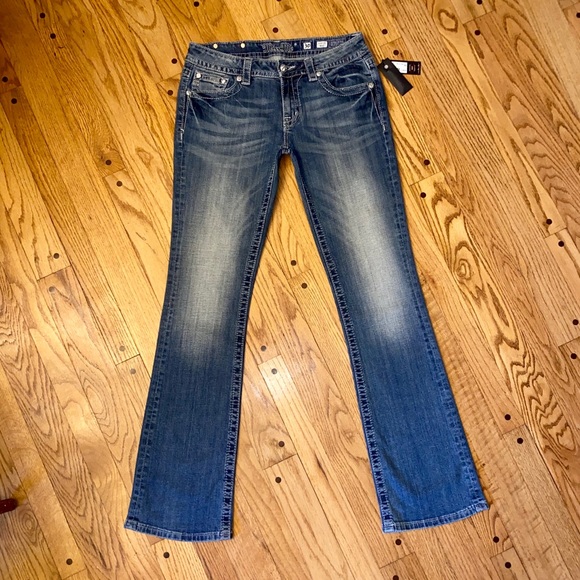 NWT MISS ME X-LONG BLING SIGNATURE BOOT CUT JEANS - Picture 3 of 7